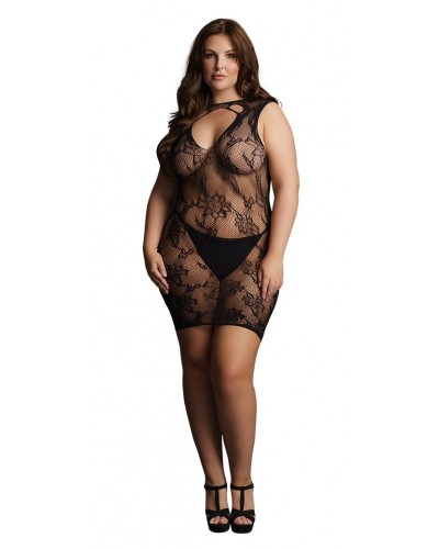 Robe sexy Grande Taille HIGH NECK Noire sur la Boutique du Hard