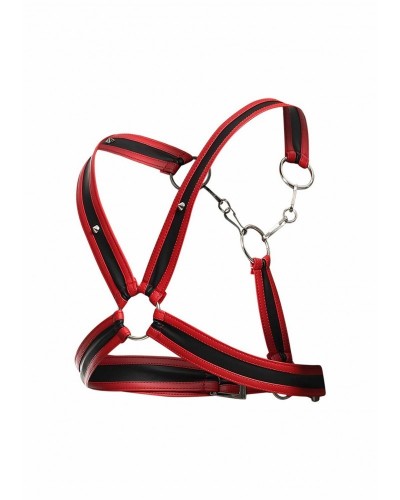 Harnais Cross Chain Dngeon Noir-Rouge sur la Boutique du Hard