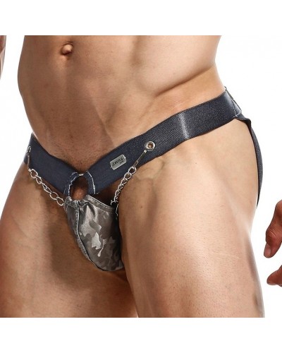 Jockstrap Ring & Chain Dngeon Camouflage Gris sur la Boutique du Hard