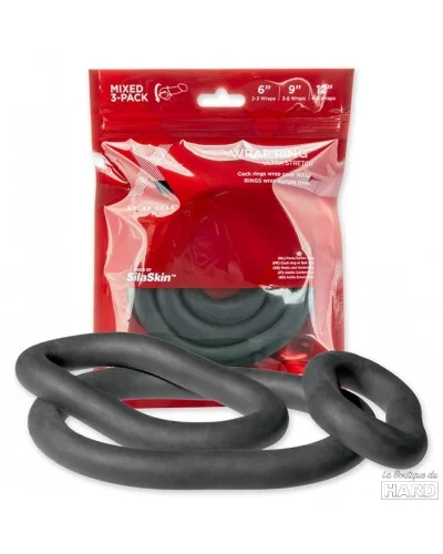 Lot 3 cockrings silicone Wrap Ultra Stretch pas cher