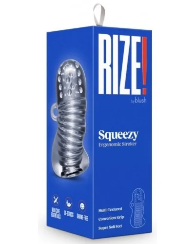 Masturbateur transparent Rize Squeezy 10.5cm sur la Boutique du Hard