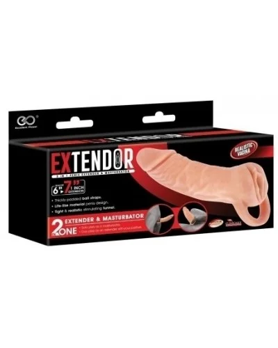 Gaine de pénis + masturbateur Extendor 7 - 16 x 4.5cm sur la Boutique du Hard