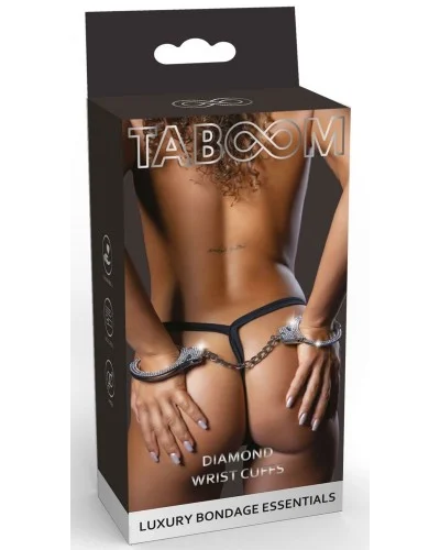 Menottes en métal Diamond Taboom Argentées sur la Boutique du Hard