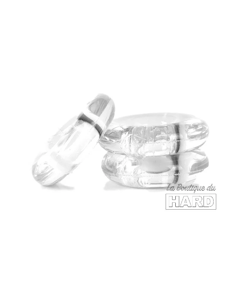 Lot de 3 cockrings Chubby Transparents pas cher