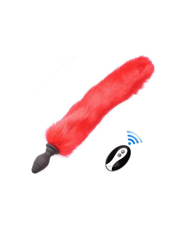 Plug Queue Vibrant Fox Tail Vibe 6.5 x 3.2cm - Queue 40cm Rouge sur la Boutique du Hard