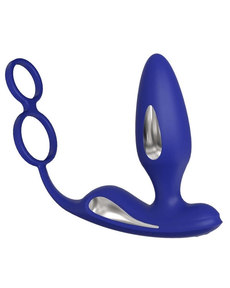 Plug vibrant Électro + Ballstretcher Lawis 10 x 3.7cm Bleu sur la Boutique du Hard