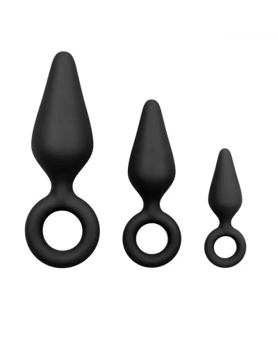 Lot de 3 plugs Pointy 10 x 4.5 cm Noir pas cher