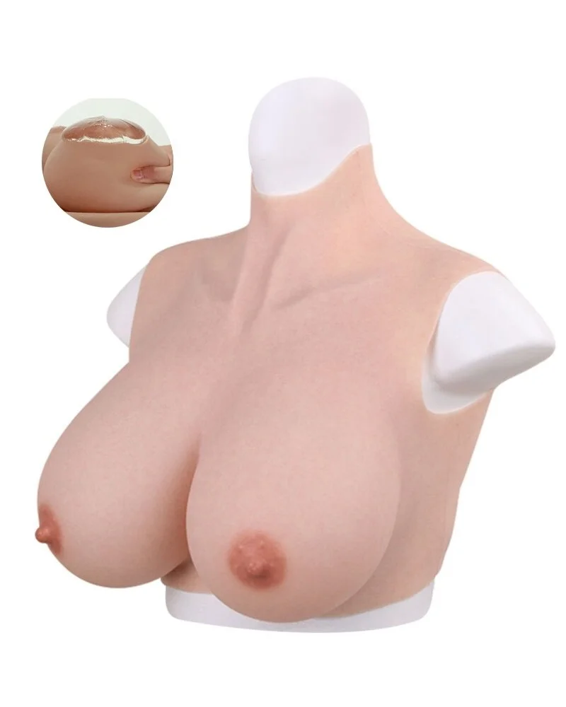 Buste Seins réalistes Silicone Col haut Bonnet B sur la Boutique du Hard