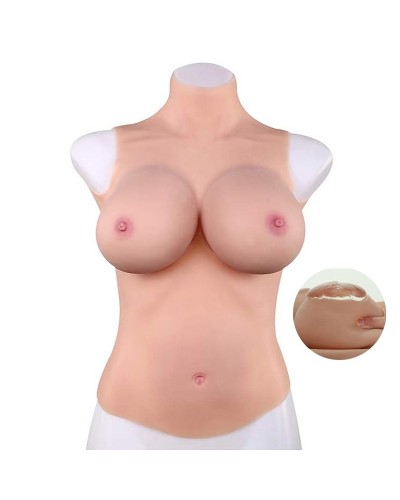 Buste Entier Seins réalistes Silicone - Col haut - Bonnet G sur la Boutique du Hard