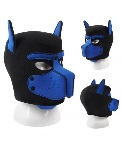 Masque Puppy Néoprène Dog On Noir-Bleu sur la Boutique du Hard