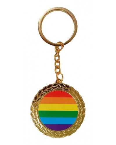 Porte-Clé Médaille Rainbow Doré sur la Boutique du Hard