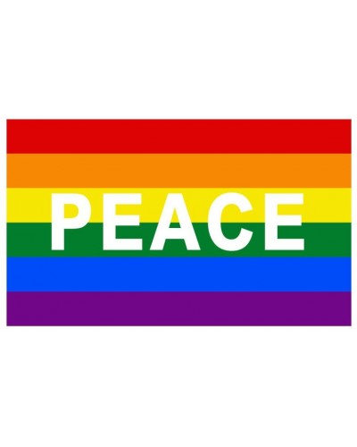 Drapeau Rainbow Peace 60 x 90cm sur la Boutique du Hard