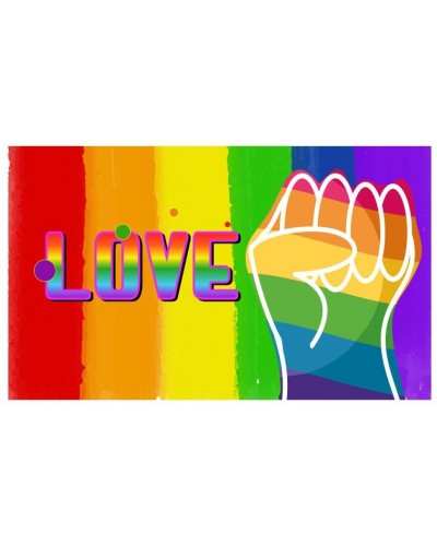 Drapeau Rainbow Love 90 x 150cm sur la Boutique du Hard