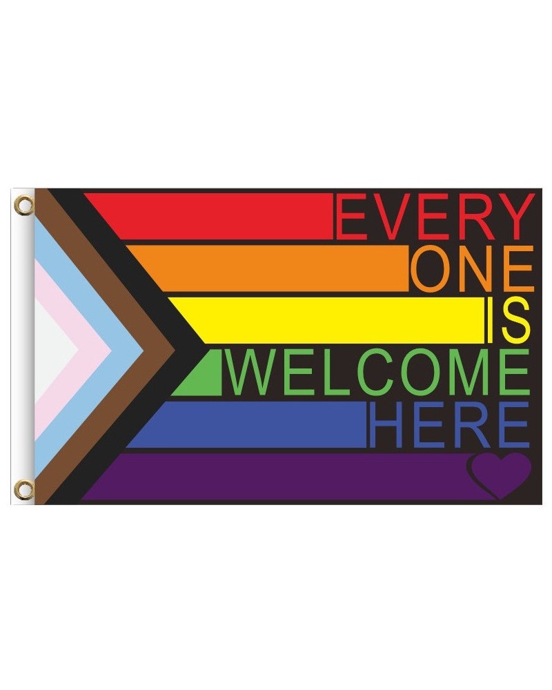 Drapeau LGBT+ Welcome Here 90 x 150cm sur la Boutique du Hard