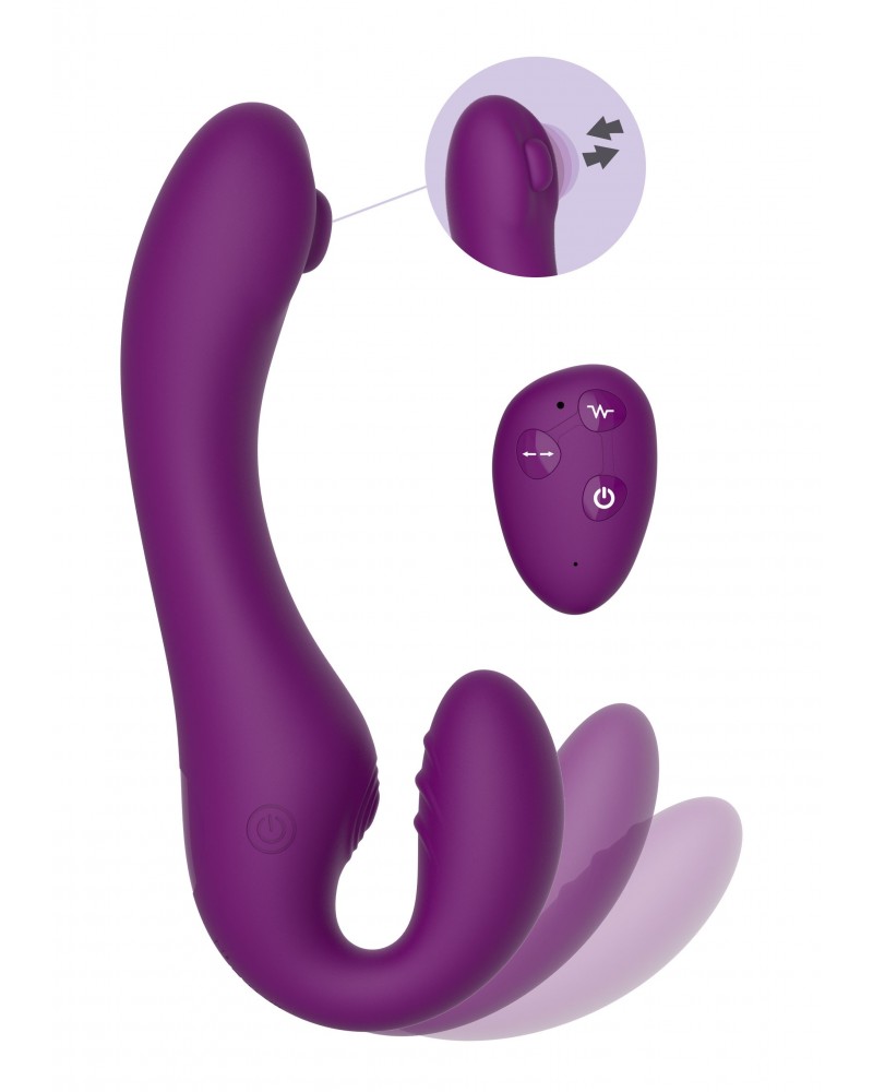 Stimulateur de point G Strapless Strap-On 13 x 3.5cm Violet sur la Boutique du Hard