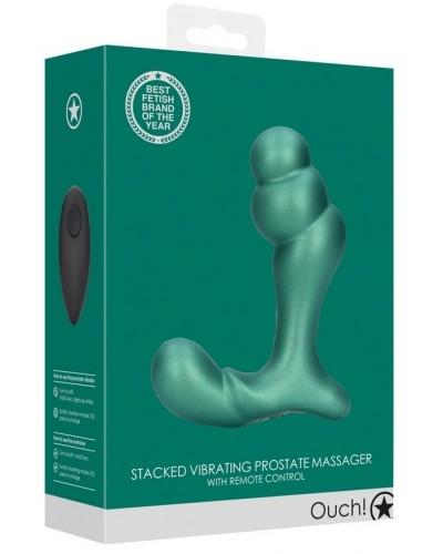 Stimulateur de prostate Stacked 10 x 3.6 cm Vert métallisé sur la Boutique du Hard