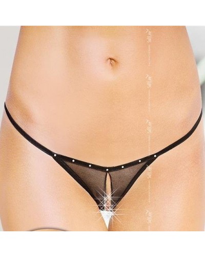 String ouvert Klara - Noir sur la Boutique du Hard