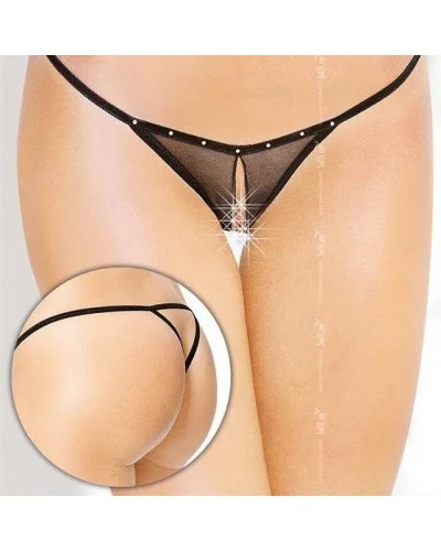 String ouvert Klara - Noir sur la Boutique du Hard