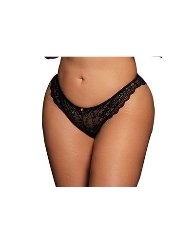 Culotte dentelle CLAIRE Grande Taille Noire sur la Boutique du Hard