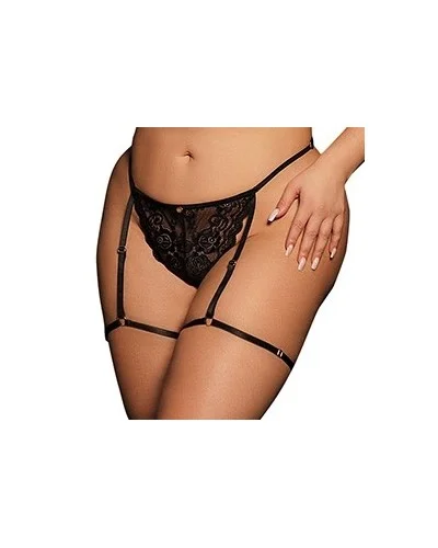 String avec Jarretelles MARIE Grande Taille Noir sur la Boutique du Hard