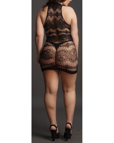 Robe sexy Grande Taille CRISS CROSS NECK - Noir sur la Boutique du Hard