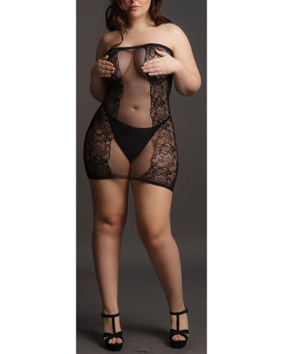 Robe sexy Grande Taille Strapless - Noir sur la Boutique du Hard