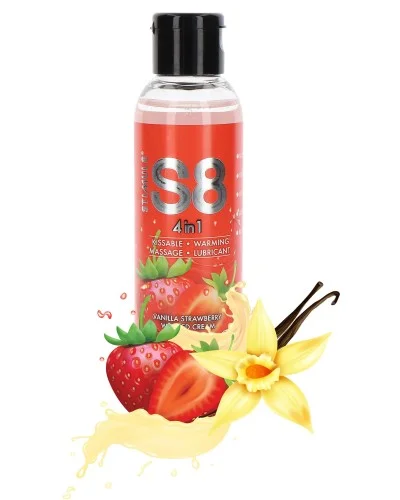 Lubrifiant Comestible Fraise-Vanille 4in1 S8 125mL pas cher