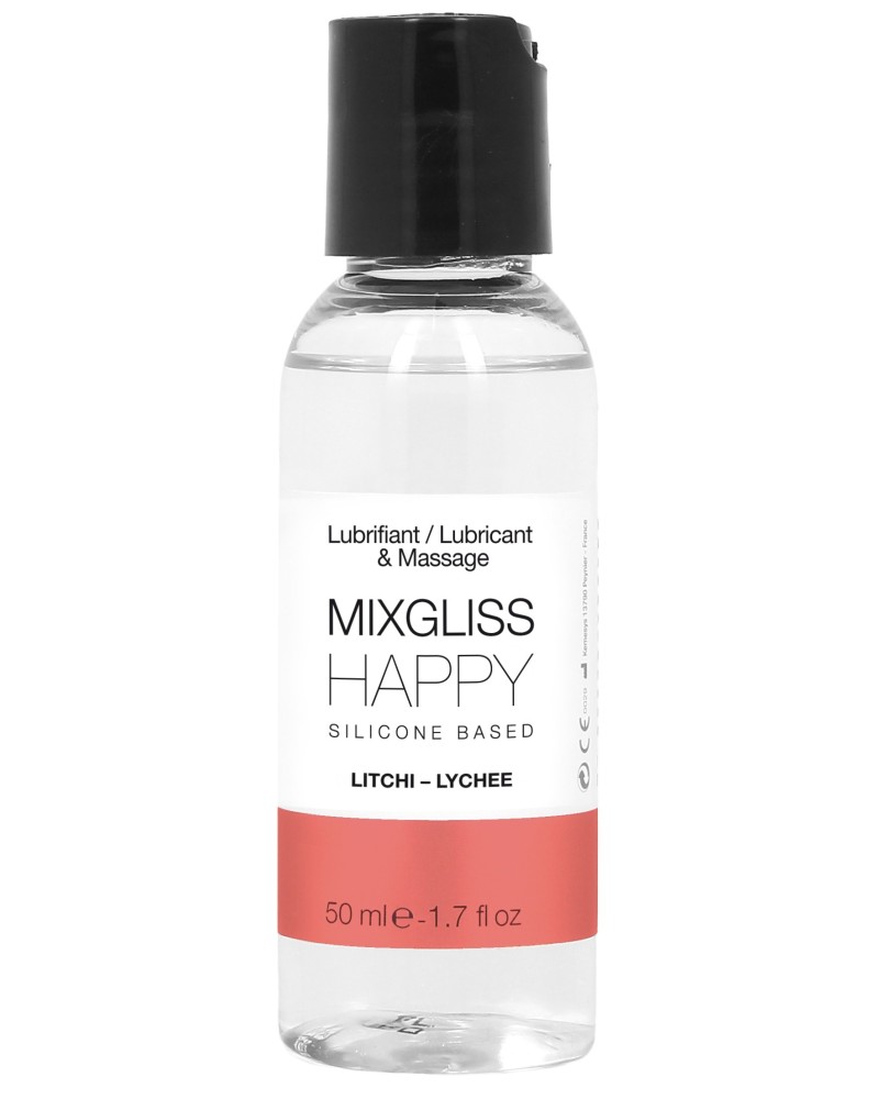 Lubrifiant silicone MixGliss Happy - Litchi 50ml pas cher