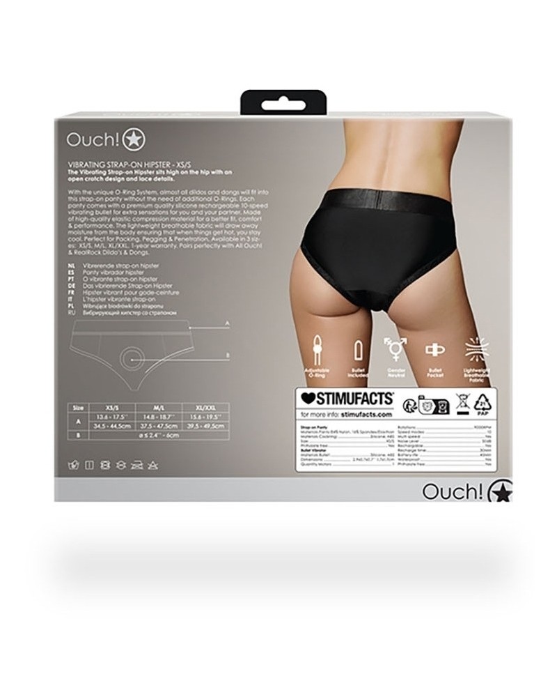 Culotte vibrante Strap-On Hipster Noire pas cher - La Boutique du Hard