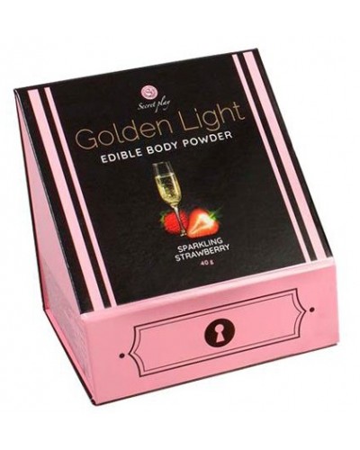 Poudre corporelle comestible Golden Light Vin pétillant à la Fraise 40g sextoys et accessoires sur La Boutique du Hard