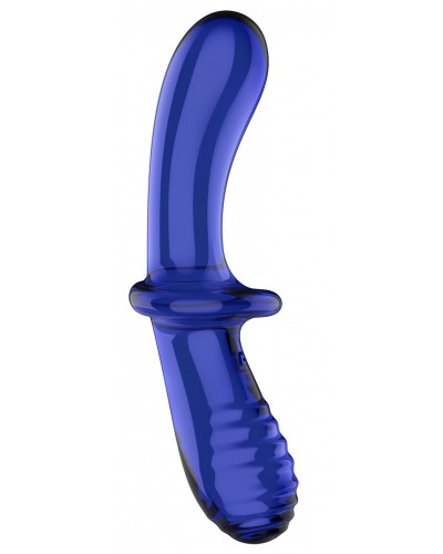 Gode en verre Double Crystal 18.5 x 3.5cm Bleu sextoys et accessoires sur La Boutique du Hard