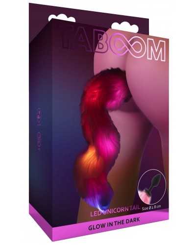 Plug avec queue Licorne Led 6 x 2.8cm Rose sextoys et accessoires sur La Boutique du Hard