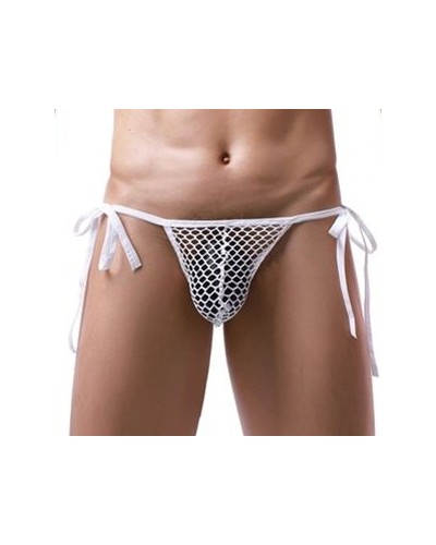 Slip Filet à Cordons Net Loop Blanc sextoys et accessoires sur La Boutique du Hard