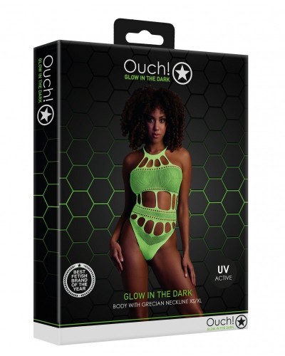 Body à encolure grecque Vert Fluo sextoys et accessoires sur La Boutique du Hard