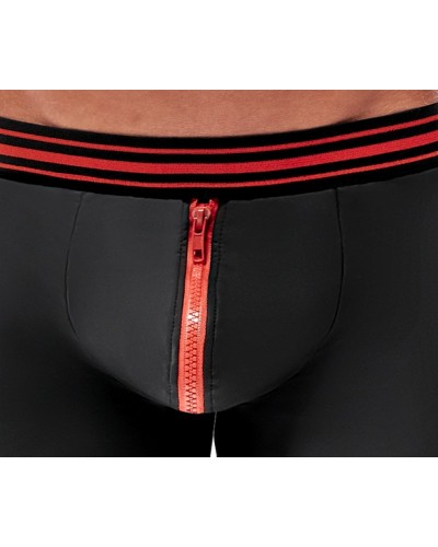 Boxer avec zip Tillio Noir-Rouge sextoys et accessoires sur La Boutique du Hard