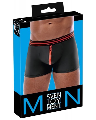 Boxer avec zip Tillio Noir-Rouge sextoys et accessoires sur La Boutique du Hard