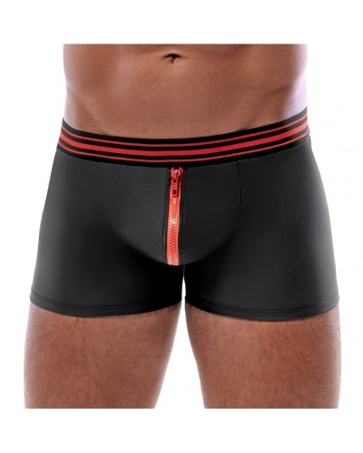 Boxer avec zip Tillio Noir-Rouge sextoys et accessoires sur La Boutique du Hard