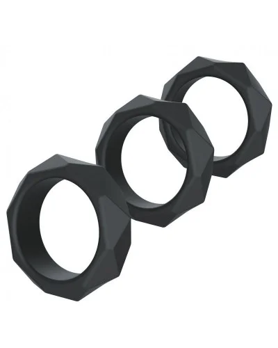 Lot de 3 Cockrings Silicone Heavy C-Ring Noirs sextoys et accessoires sur La Boutique du Hard