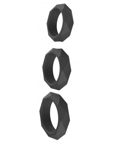 Lot de 3 Cockrings Silicone Heavy C-Ring Noirs sextoys et accessoires sur La Boutique du Hard