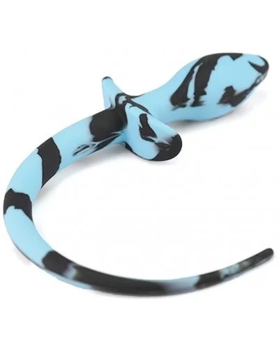 Plug Queue de chien Silicone 7.5 x 3.1cm Noir-Bleu Ciel sextoys et accessoires sur La Boutique du Hard