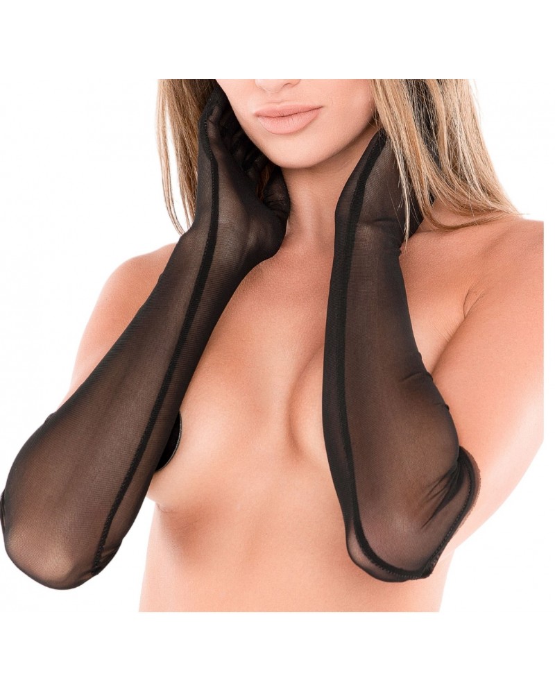 Gants Longs Transparents Seductive Noir sextoys et accessoires sur La Boutique du Hard