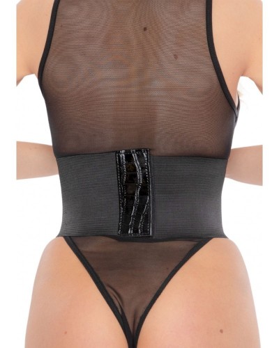 Corset À Lacets Croco Cinchery Noir sextoys et accessoires sur La Boutique du Hard