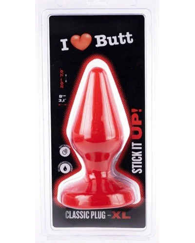 Plug Classic XL I Love Butt 17 x 7.5 cm Rouge sextoys et accessoires sur La Boutique du Hard