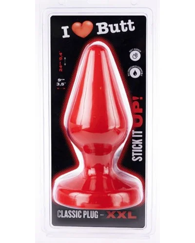 Plug Classic XXL I Love Butt 20 x 9 cm Rouge sextoys et accessoires sur La Boutique du Hard