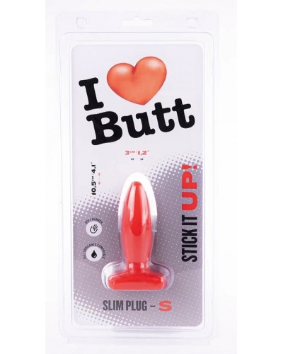 Plug Slim S I Love Butt 8.5 x 3 cm Rouge sextoys et accessoires sur La Boutique du Hard