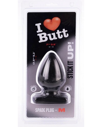 Plug Spade M I Love Butt 11 x 6.7 cm Noir sextoys et accessoires sur La Boutique du Hard