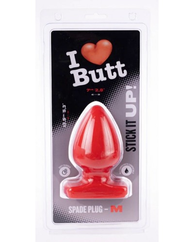 Plug Spade M I Love Butt 11 x 6.7 cm Rouge sextoys et accessoires sur La Boutique du Hard