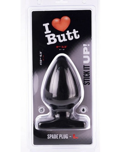 Plug Spade L I Love Butt 15 x 9 cm Noir sextoys et accessoires sur La Boutique du Hard