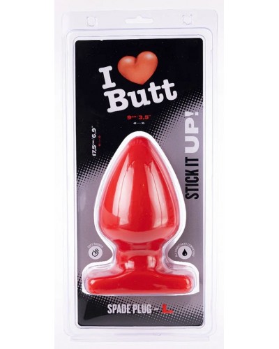 Plug Spade L I Love Butt 15 x 9 cm Rouge sextoys et accessoires sur La Boutique du Hard