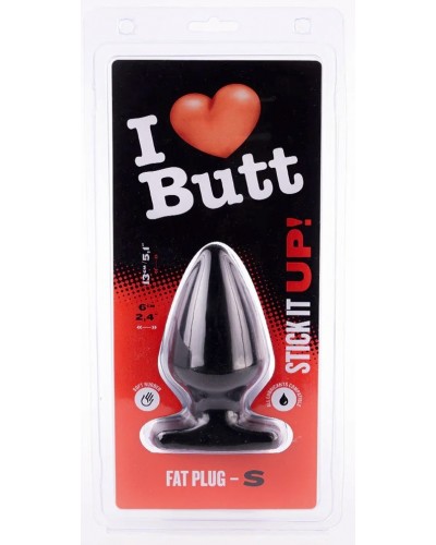 Plug Fat S I Love Butt 11 x 6 cm Noir sextoys et accessoires sur La Boutique du Hard